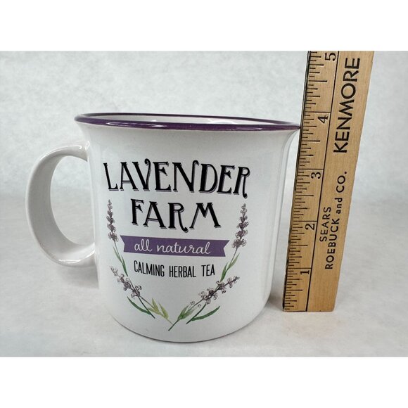 Open Road Brands Lavender Farm Calming Herbal Tea Ceramic Mug Cottage Flower NEW - Picture 11 of 11